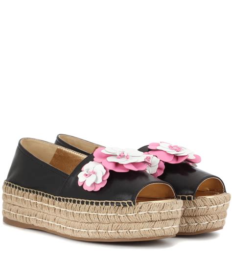 prada leather espadrilles flats|Prada boots for women.